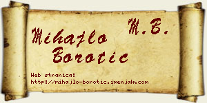 Mihajlo Borotić vizit kartica